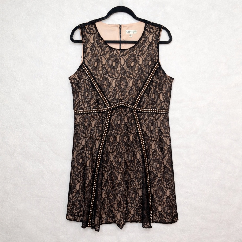 Neiman Marcus Black Lace Fit & Flare Dress | 16W | NWT
